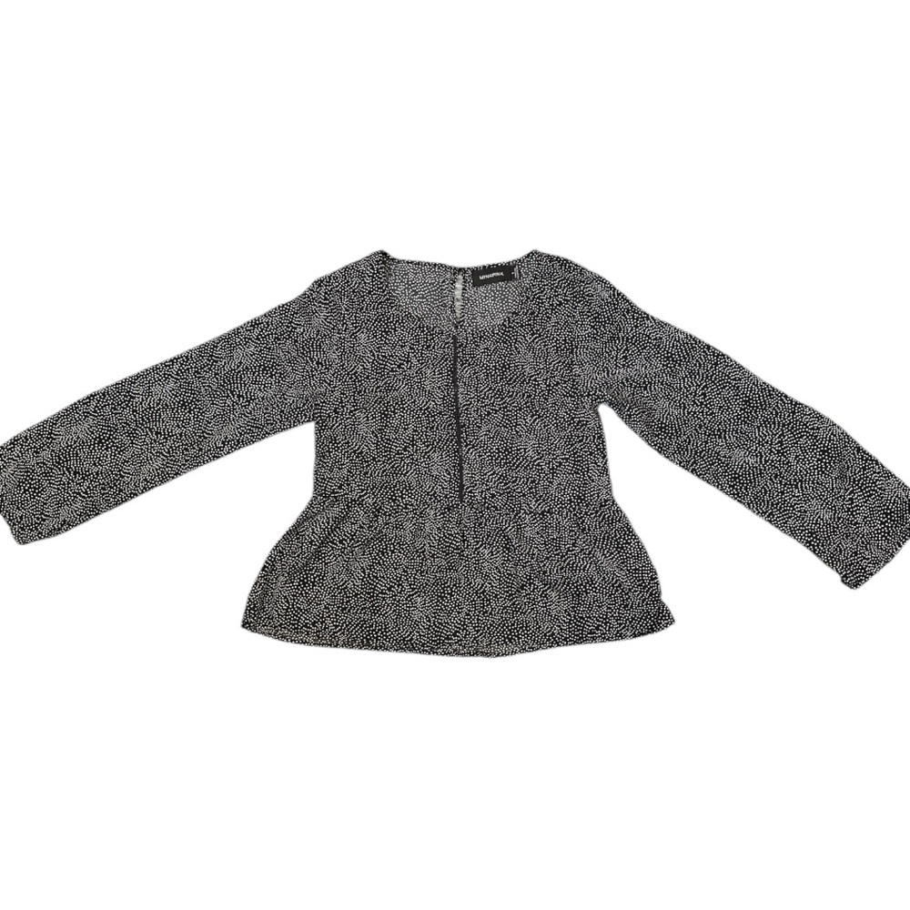 MINKPINK Black Peplum Long Sleeve Blouse - Picture 7 of 7